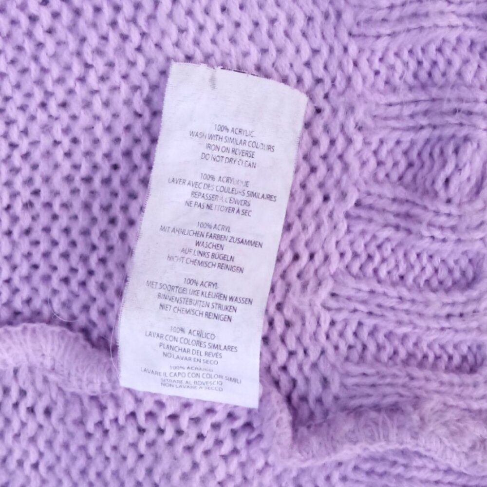 Nasty Gal cropped oversized lavender sweater sz S - Picture 10 of 12